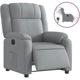 vidaxl Sillón reclinable eléctrico tela gris claro