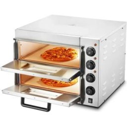 Horno de Pizza Eléctrico SucceBuy Commercial Avanzado de Mostrador – 40,6 cm Doble Nivel, Acero Inoxidable, Placer de Cocción Eléctrico