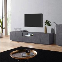 Web furniture Mueble TV moderno con 4 puertas correderas cajón 220cm Vega Low Ardesia XL