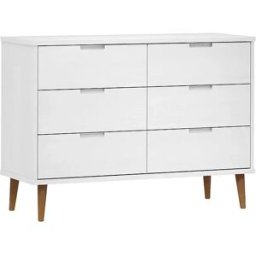 vidaxl Mesita de noche MOLDE madera maciza de pino blanca 113x40x80 cm