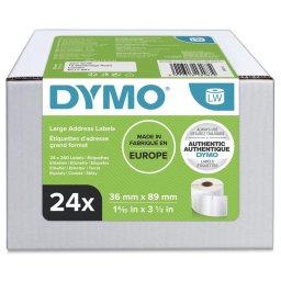 Etiquetas DYMO LabelWriter 36 x 89 mm 24 rollos 6240 etiquetas autoadhesivas