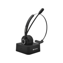 Auriculares Sandberg inalámbricos Bluetooth 5.2 para oficina con micrófono y base magnética negros