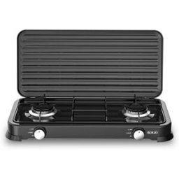 Sogo Hornillo de gas de 2 fuegos COC-SS-10260. Negro