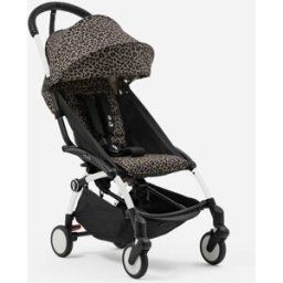 Stokke Silla de paseo YOYO Wild Collection Color Leopardo con Chasis Blanco. Blanco niño