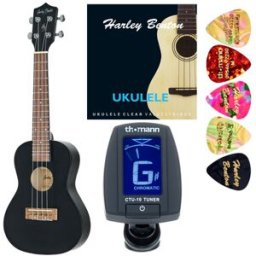 Harley Benton UK-12C Black Bundle Negro