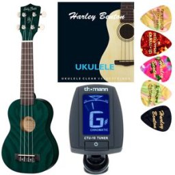Harley Benton UK-12 Stain Ash Blue Bundle