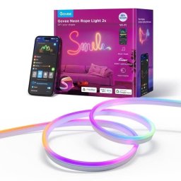 Tira de luz inteligente Govee Neon Rope Light 2 4m RGBIC, Control App, Matter, Clips Flexibles