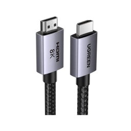 Cable HDMI Ugreen HD171 2.1 8K 1m Negro aluminio PVC VRR QMS QFT ALLM