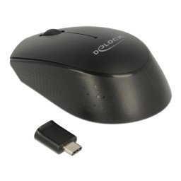 Ratón Delock 12526 Inalámbrico RF 1000 DPI Negro Ambidiestro Nano receptor USB Type-A