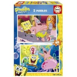 Educa Borrás Puzzle 2x48 Bob Esponja EDUCA.
