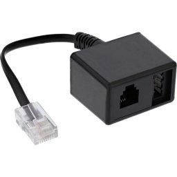 Cable InLine RJ-45 a TAE (N) + RJ-11 0,15 m Negro