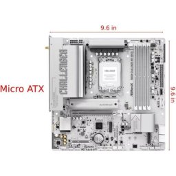 Placa Base AsRock B860M Challenger WiFi White Intel B860 LGA 1851 DDR5 Micro ATX Wi-Fi 7