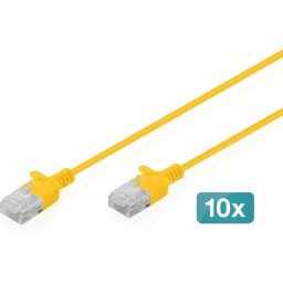 Cable de Red Digitus CAT6 U/UTP Slim 1,5 m Amarillo 10 Unidades