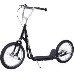 HomCom Scooter 2 Ruedas Patinete con Caballete Negro