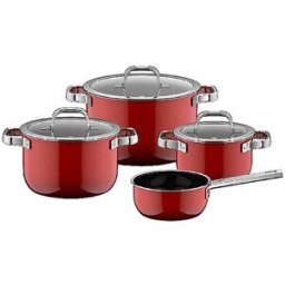 Wmf Juego de ollas de 4 piezas FUSIONTEC MINERLA PRO Passion Red rojo oscuro