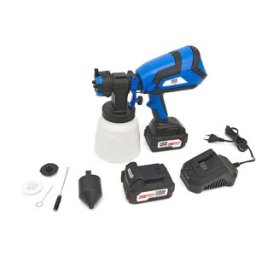 HBM Pulverizador de pintura eléctrico portátil de 20 voltios y 4,0 AH que incluye 2 baterías con depósito de 1000 ml