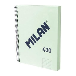 Cuaderno A4 Espiral Tapa Dura Milan 430 Pautado 120 Hojas 95gr