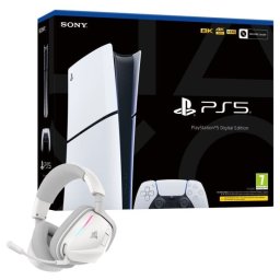Sony PlayStation 5 Slim Digital Chasis E + Corsair Void V2 Auriculares Inalámbricos Blancos