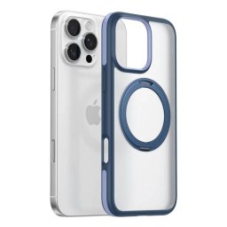 Funda para móvil Torras Ostand R Fusion Cover case Azul Transparente con soporte para iPhone 16 Pro