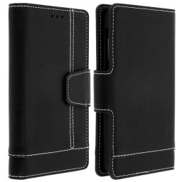 Avizar Funda Billetera con Soporte Negra para Smarphones 5" a 5.5