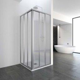 Profiltek Mampara Ducha angular Ecodux EC-227 . (De 221 a 260 cm) Plata brillo