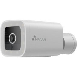 Nivian Cámara de vigilancia exterior IPC-03-L WiFi, Half 4K, Detección de Humanos AI. Blanco