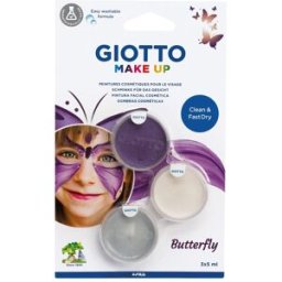 Giotto Blíster 3 unidades de pintura facial cosmética temática mariposa Make Up . Multicolor
