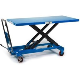 HBM Mesa de trabajo móvil / mesa elevadora grande 500 kg, azul