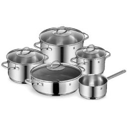 Wmf Juego de ollas de 5 piezas con tapa de cristal PROVENCE-PLUS Cromargan plata