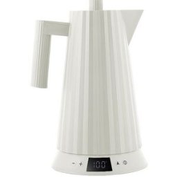 Alessi Hervidor de agua 1,7 l Plissee Th. Harz / Blanco blanco