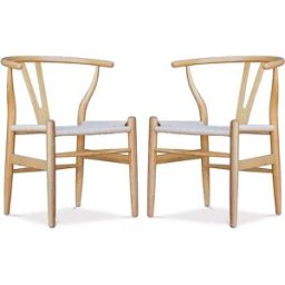 ICONIK INTERIOR Pack de 2 Sillas de Comedor de Madera - Estilo Escandinavo - Wish