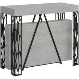 Ityhome Consola extensible 90x40/300 cm Kerpa cemento estructura antracita