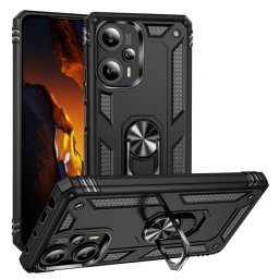 Max Power Digital Funda Magnética Para Xiaomi Poco F5 5G Carcasa Con Anillo Giratorio Negro