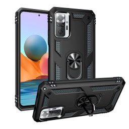 Max Power Digital Funda Magnética Para Xiaomi Redmi Note 10 Pro Carcasa Con Anillo Giratorio Negro