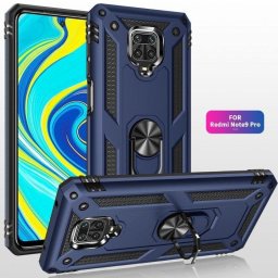 Funda para móvil Max Power Digital Anillo Giratorio Silicona y Policarbonato Negra protección 360° para Redmi Note 9 Pro y Note 9S