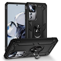 Funda para móvil Max Power Digital Anillo Giratorio Silicona Policarbonato Negra Antideslizante para Xiaomi Mi 12T/12T Pro 5G