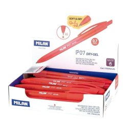 Caja Expositora Bolígrafos Milan P07 Dry-gel Rojos 25 Unidades