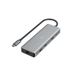 Hub Hama 9 puertos 5 Gbps CONNECT2Media HDMI RJ-45 Aluminio Antracita