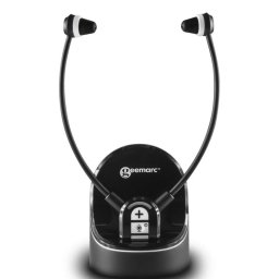 Auriculares Geemarc Telecom CL7370 OPTI inalámbricos y con cable TV, micrófono, negro