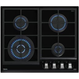 Placa de Gas Teka GZC 64320 XBN 4 Zonas 60cm Cristal Negro ExactFlame
