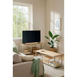 RegalosMiguel Mesa TV Lesly 140 x 40 cm - Blanco