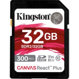 KINGSTON SDR2/32GB - Tarjeta de memoria SDHC de 32 GB, Canvas React Plus UHS-II