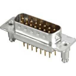 D-SUB ST 15 CLIP - Conector D-SUB, 15 polos, Print, clip, ged Contactos