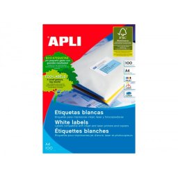 Etiqueta adhesiva apli 1273 tamaño 70x37 mm fotocopiadora laser ink-jet caja con 100 hojas din a4