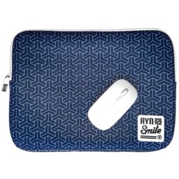 Smile Sleeve Kimono Funda para Portátil hasta 14" Neopreno + Ratón Inalámbrico Blanco