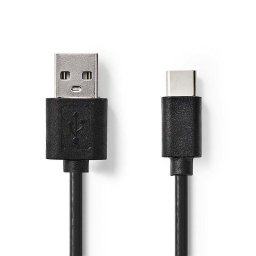 Cable USB Nedis CCGL60601BK10 USB-A a USB-C 1 m Negro