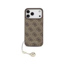 Guess Funda Para Iphone 17 Pro Max – Carcasa Marrón Con Logo 4g Y Charm Dorado, Diseño Elegante Y Ajuste Preciso