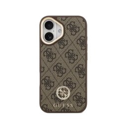 Guess Funda Para Iphone 17 – Carcasa De Polipiel Marrón Con Logo Strass Y Correa Ancha, Diseño Elegante Y Ajuste Preciso