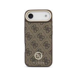 Funda para móvil Guess Carcasa Polipiel Marrón Logo Strass Correa Ancha para iPhone Air