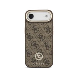Funda para móvil Guess Carcasa protectora Polipiel marrón Logo Strass Correa ancha para iPhone Air